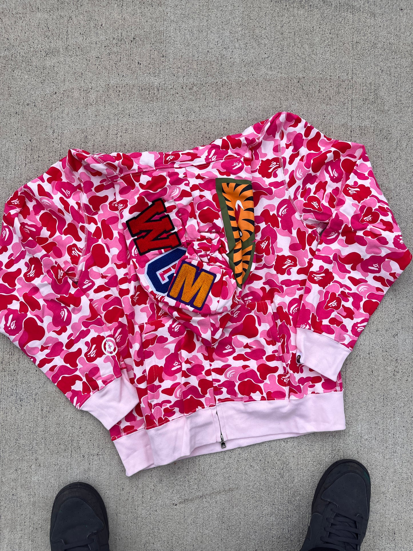 pink bape zip