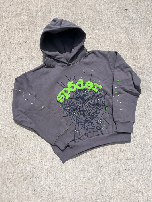 Slate Grey Green Web hoodie