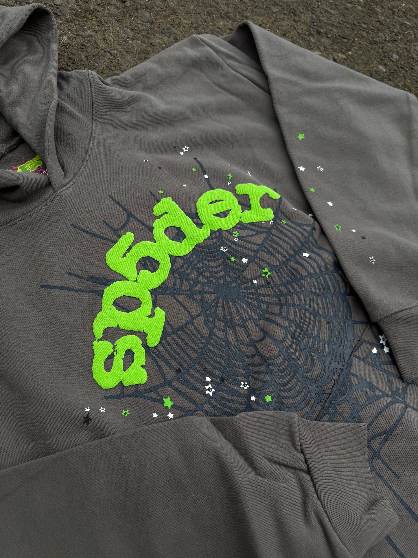 Slate Grey Green Web hoodie