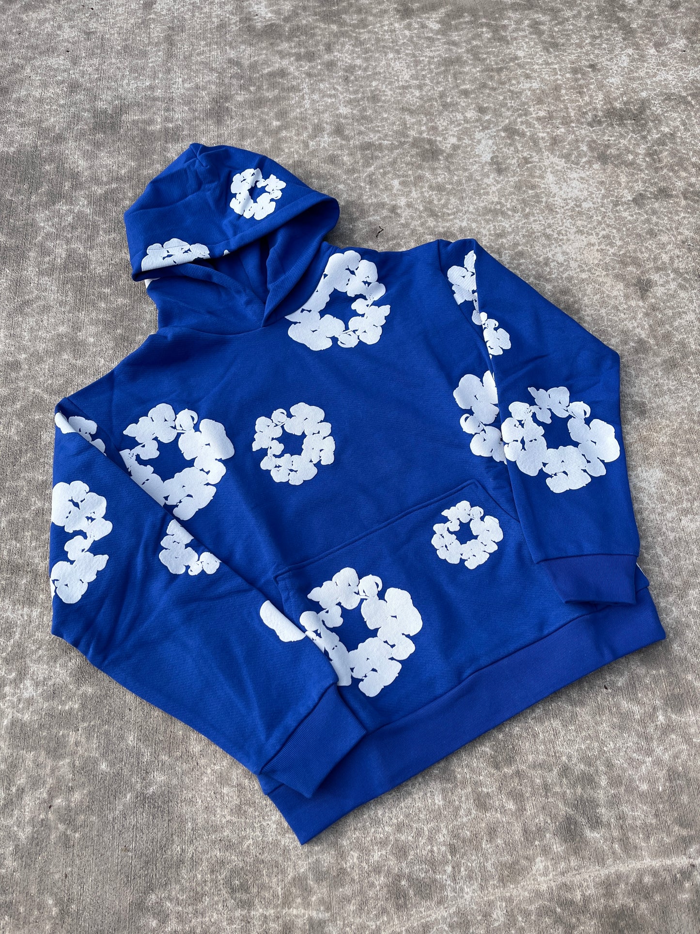 Blue denim tear