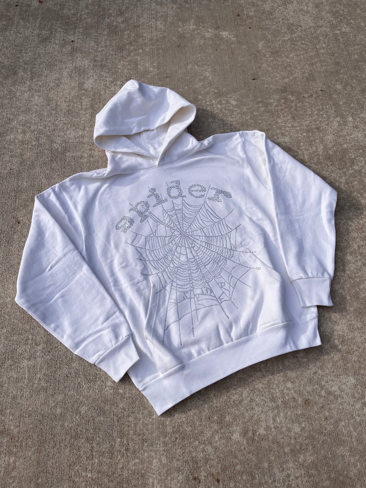 White Rhinestone OG web hoodie