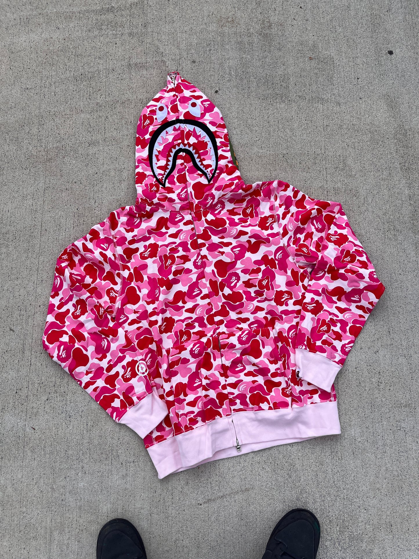 pink bape zip
