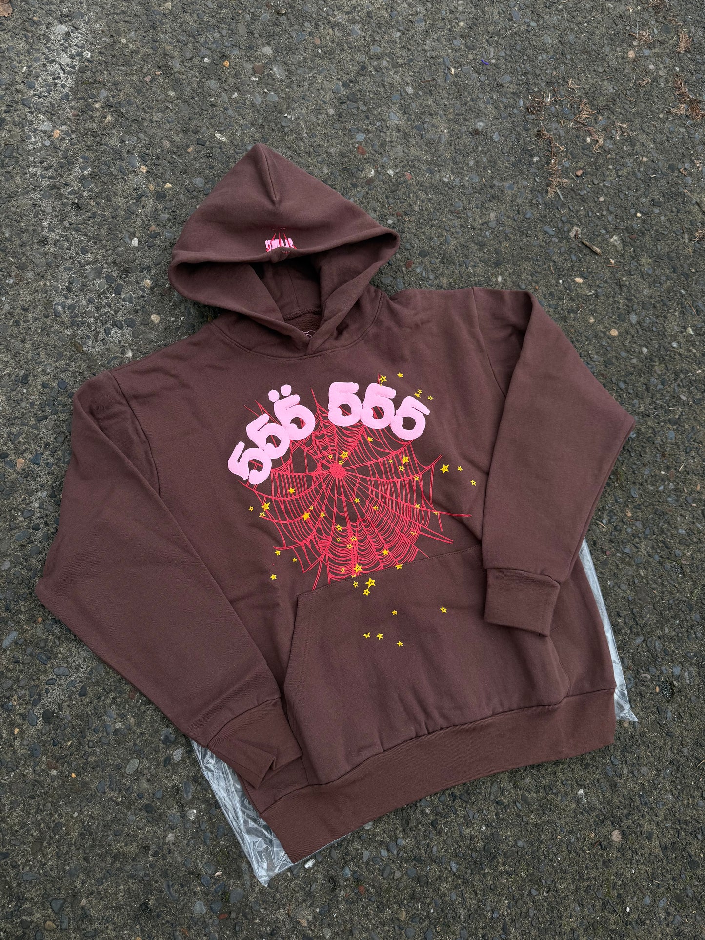 Brown 555 web hoodie