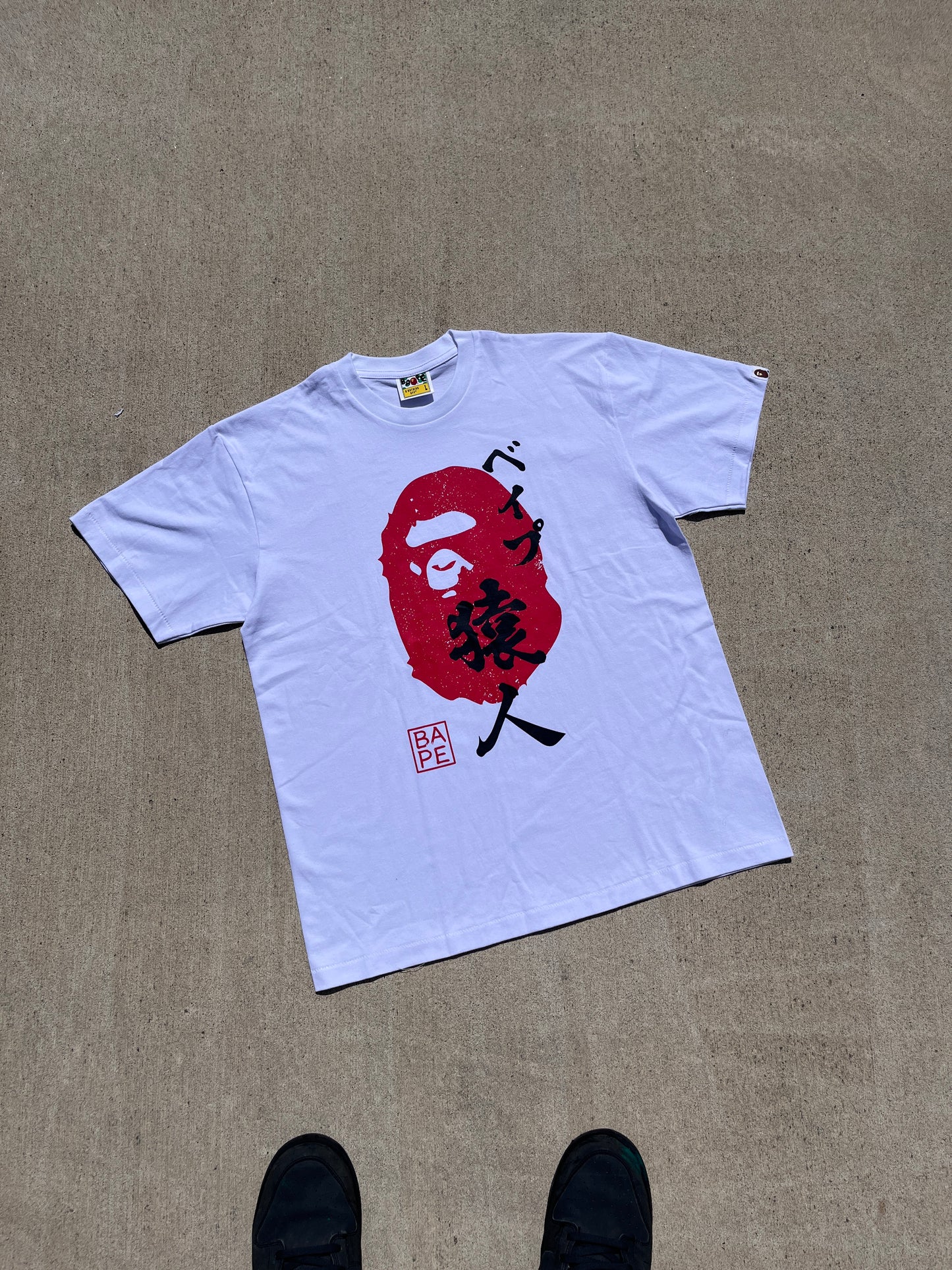 Bape White with red face Tee