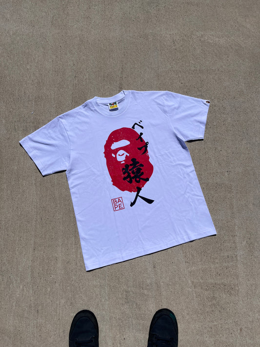 Bape White with red face Tee