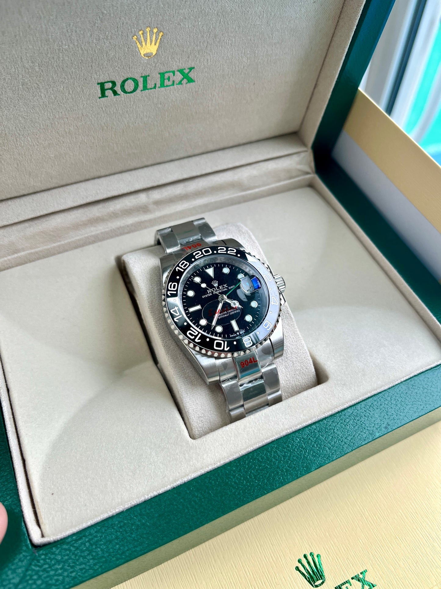 Black face & Silver strap oyster perpetual GMT master
