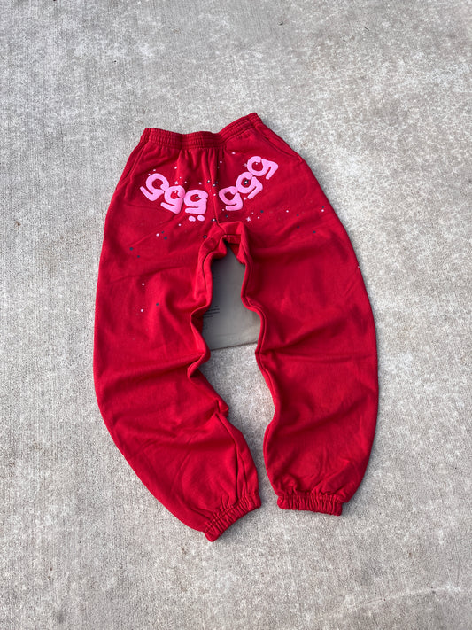 red 555 pants