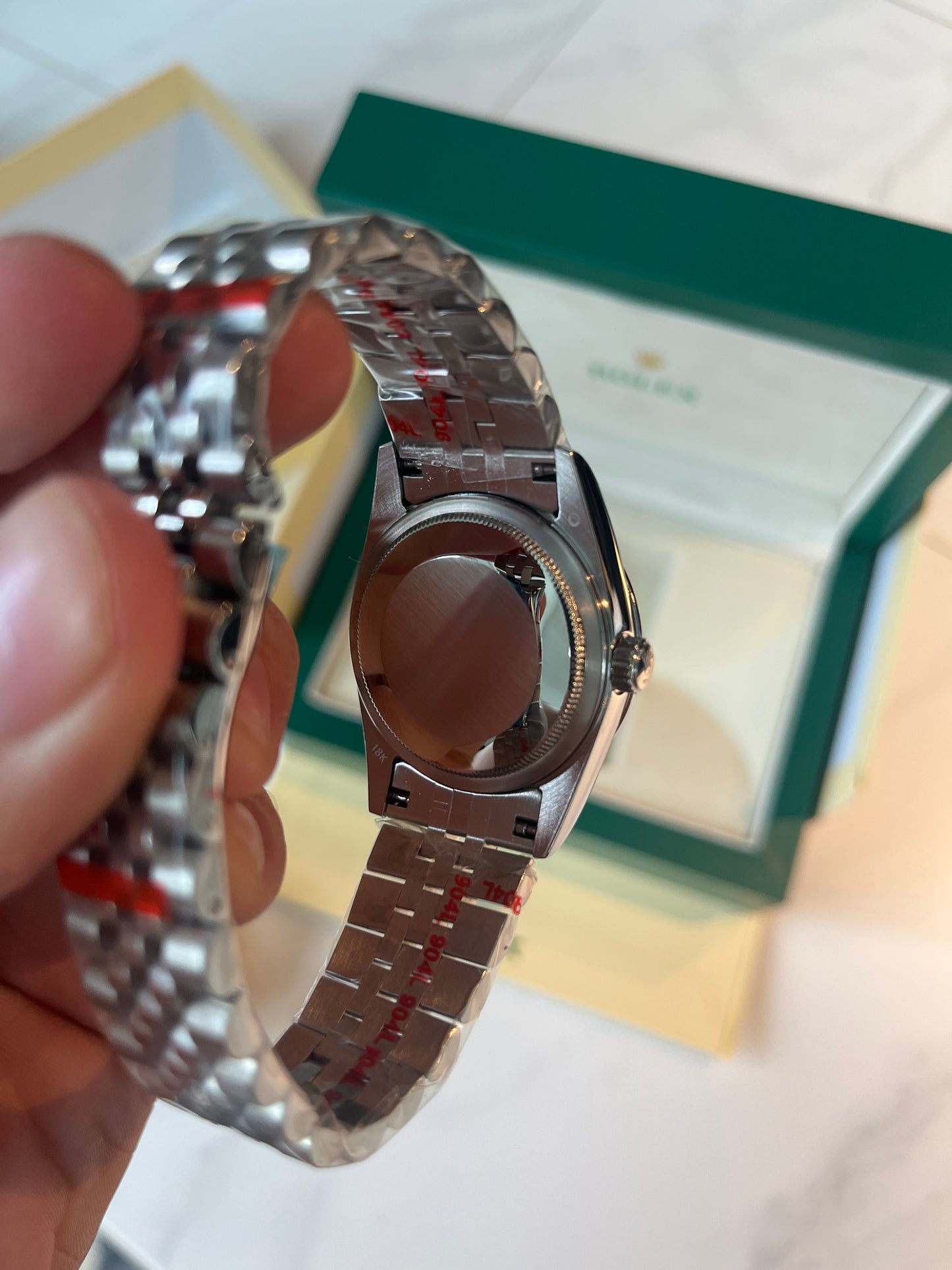 Pink face & silver strap oyster perpetual D.J.