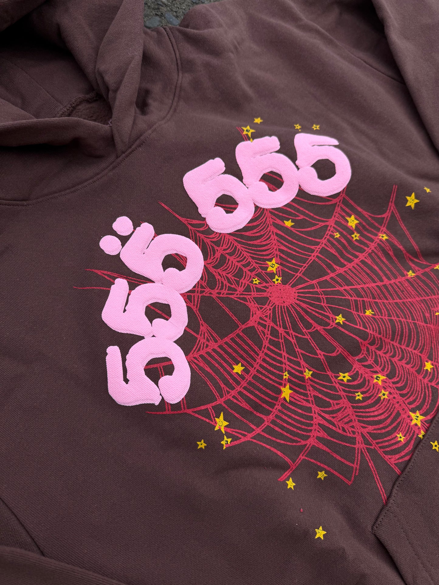 Brown 555 web hoodie